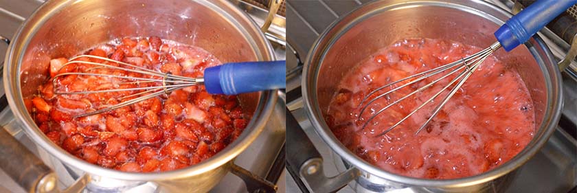 cooking strawberry jam
