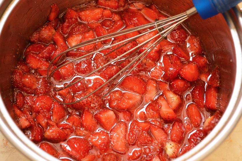strawberry jam + sugar