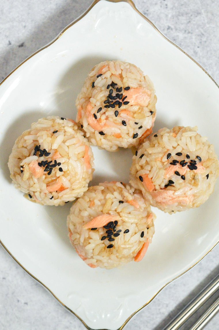 salmon rice balls