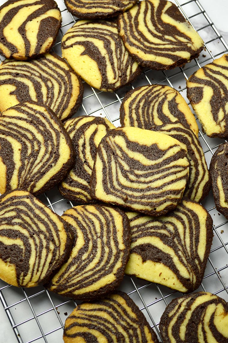 zebra striped shortbread cookies