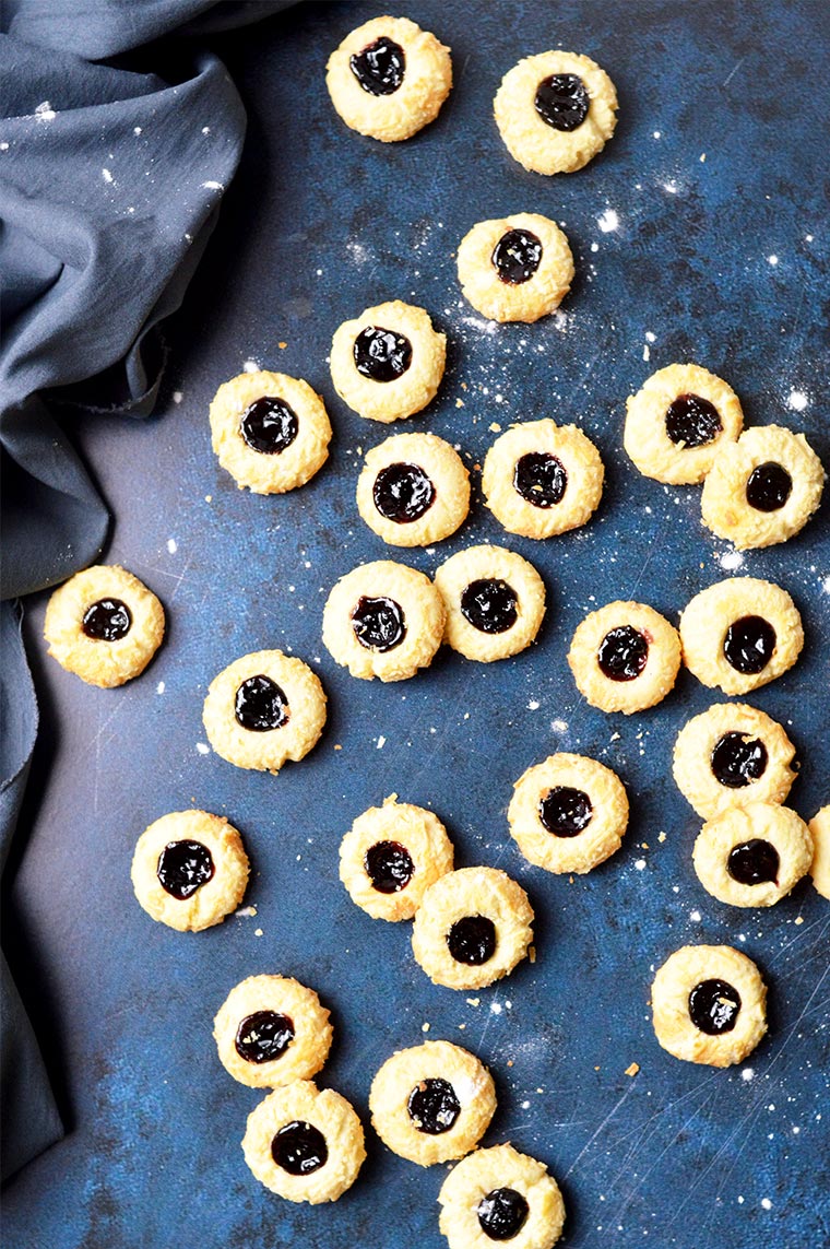 blueberry cheese thumbprint cookies