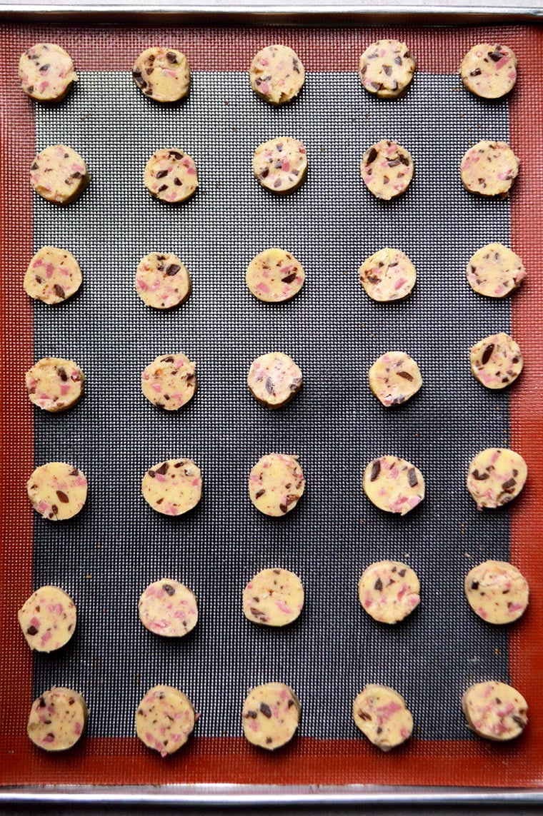 ruby chocolate shortbread cookies