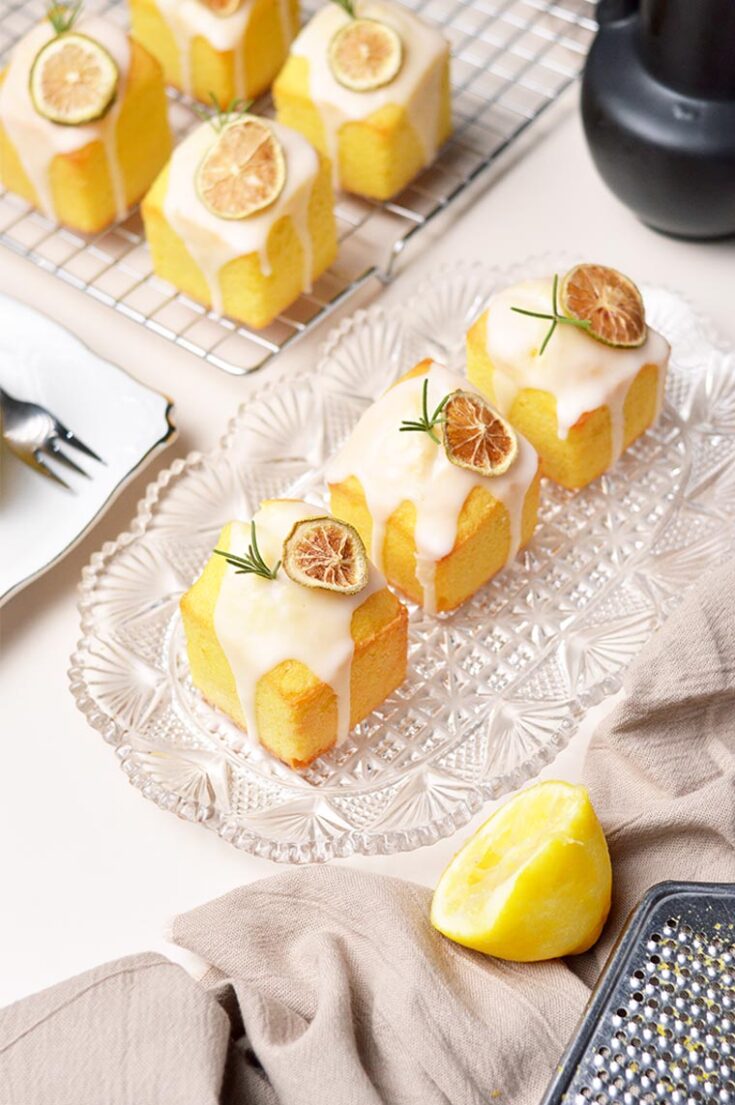 Lemon Cube Pound Cakes - Jaja Bakes 