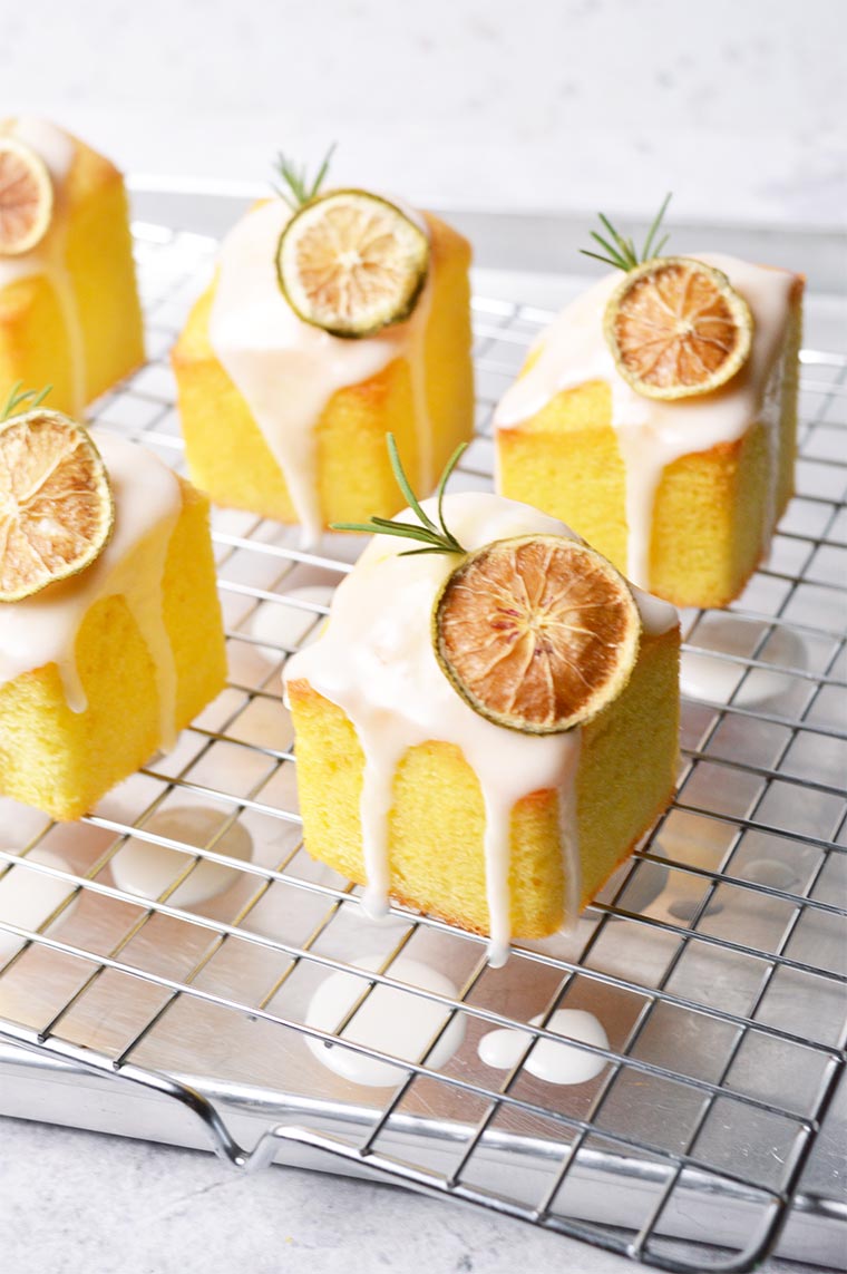 lemon cube pound cakes with lemon glaze