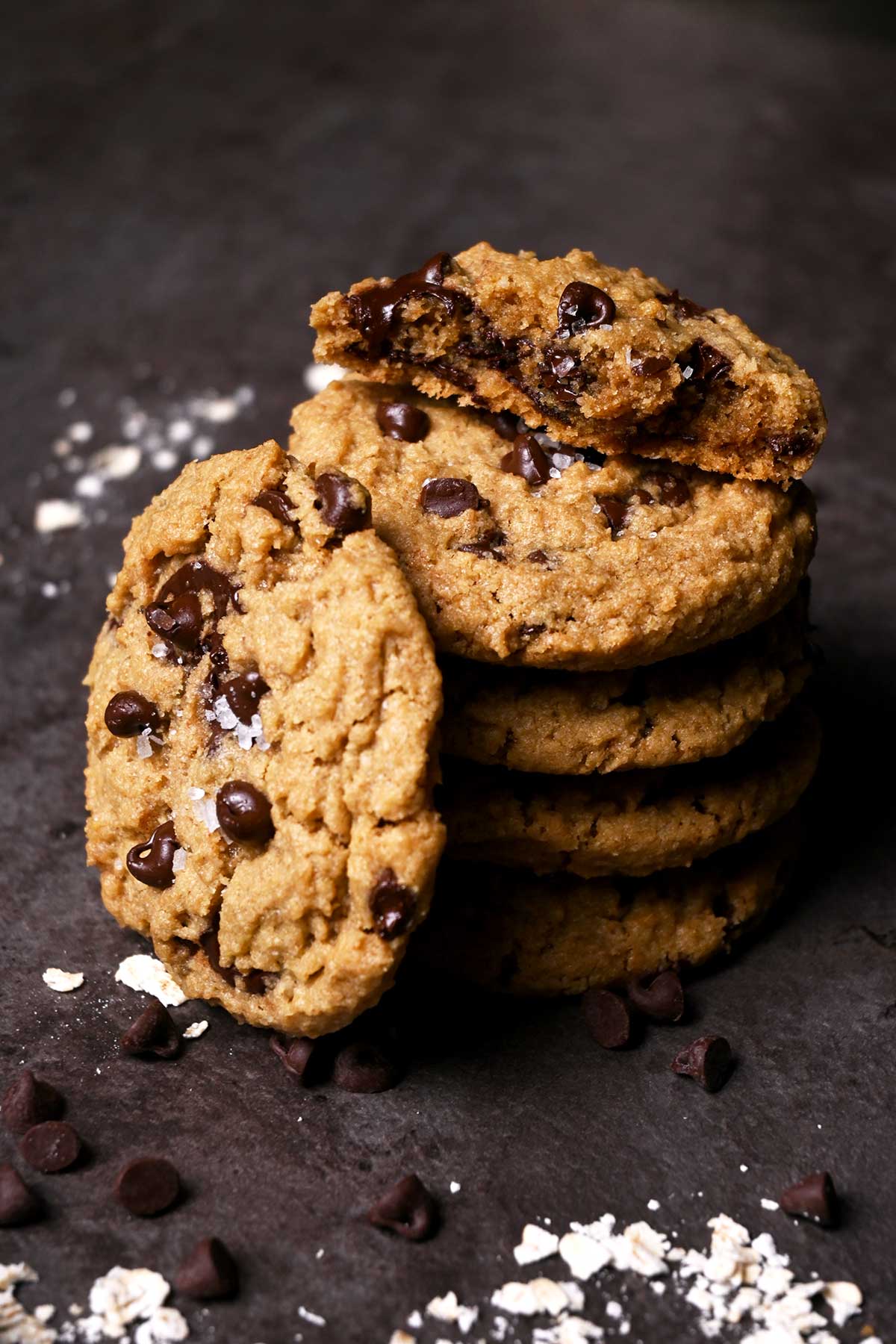 gluten free chocolate chip cookies with sea salt flakes