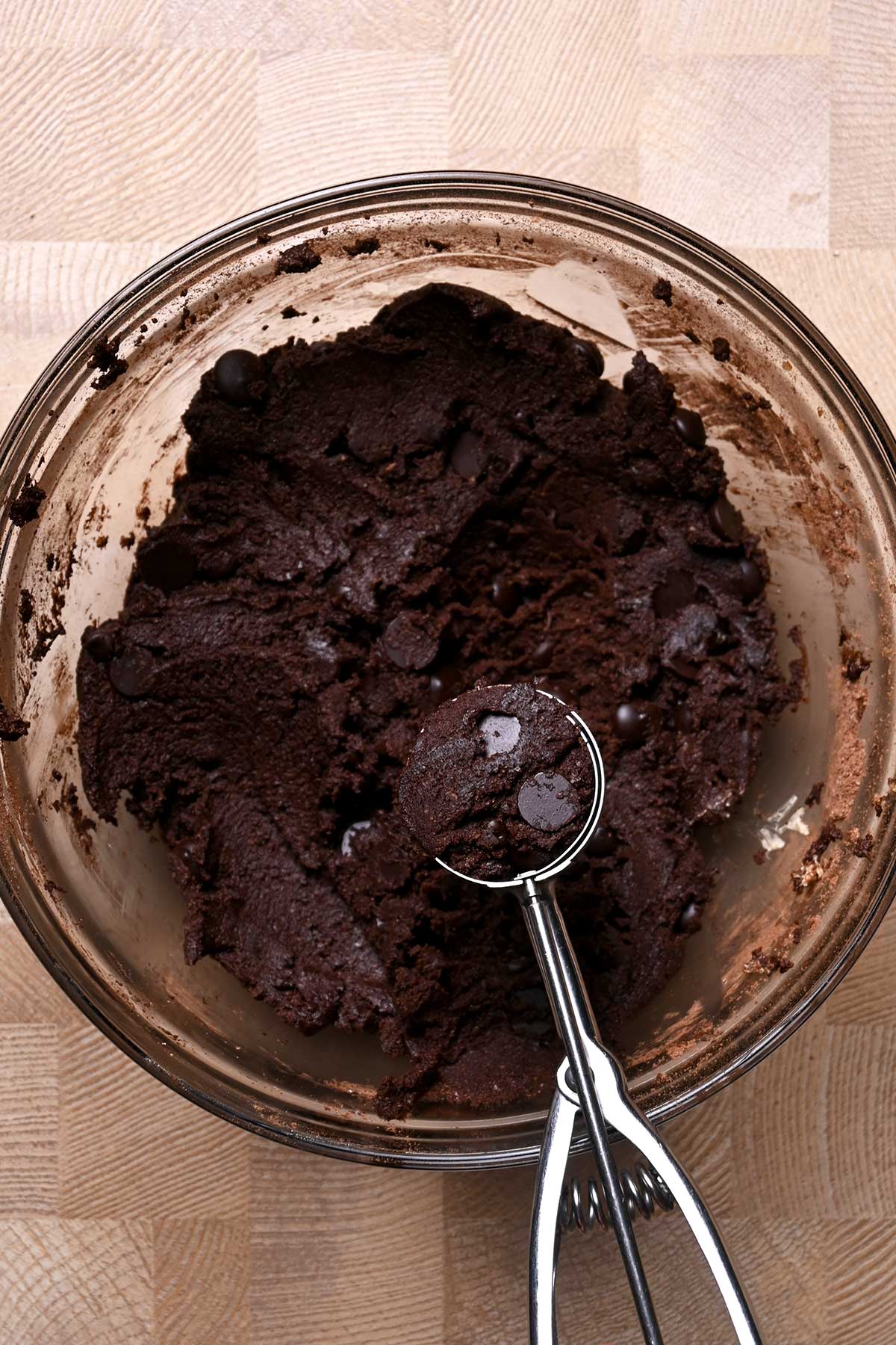 oat flour double chocolate cookies dough
