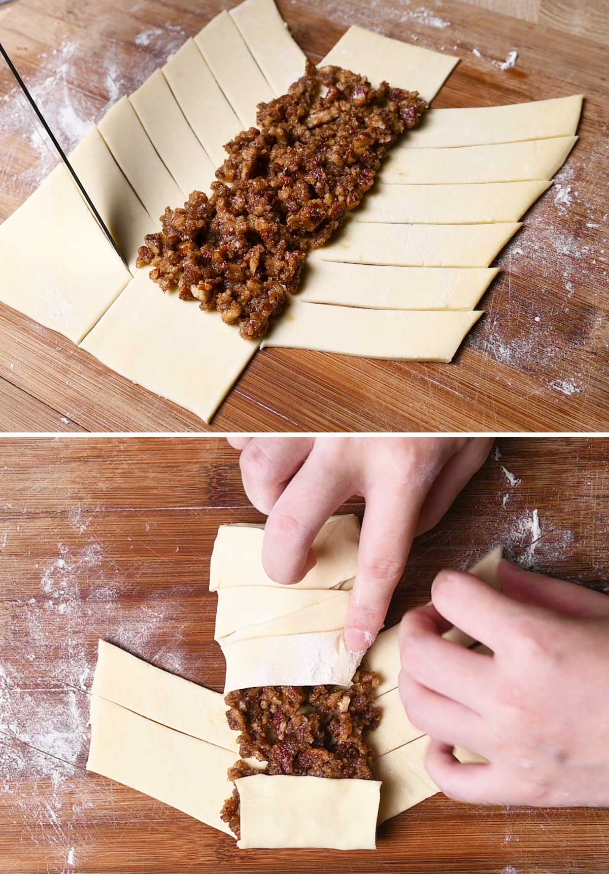 how to make maple pecan puff pastry braid