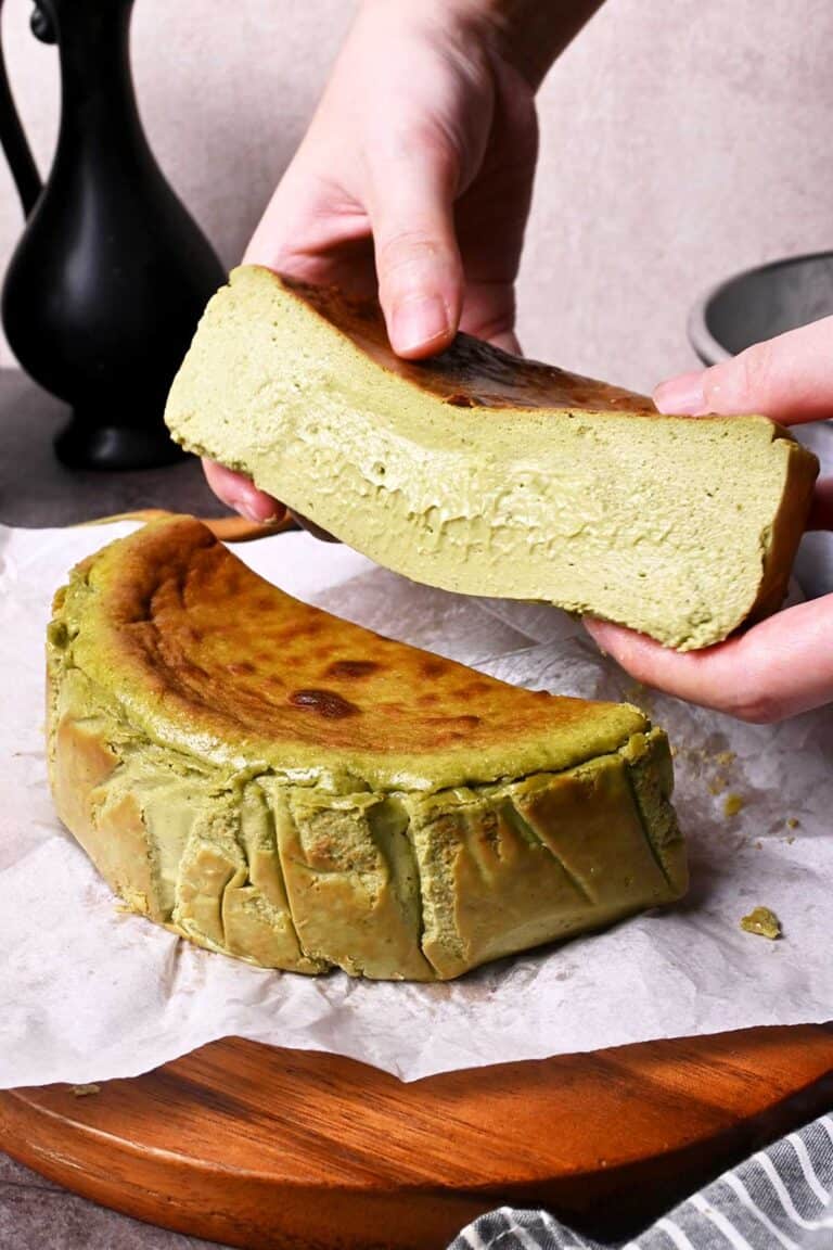matcha basque cheesecake
