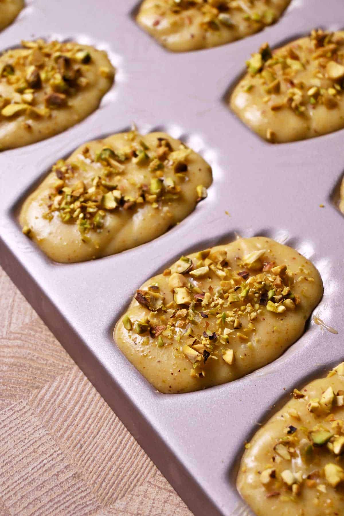 pistachio madeleines