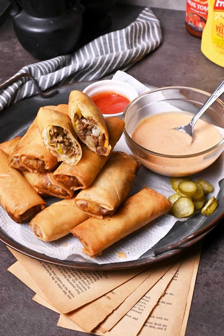cheeseburger spring rolls