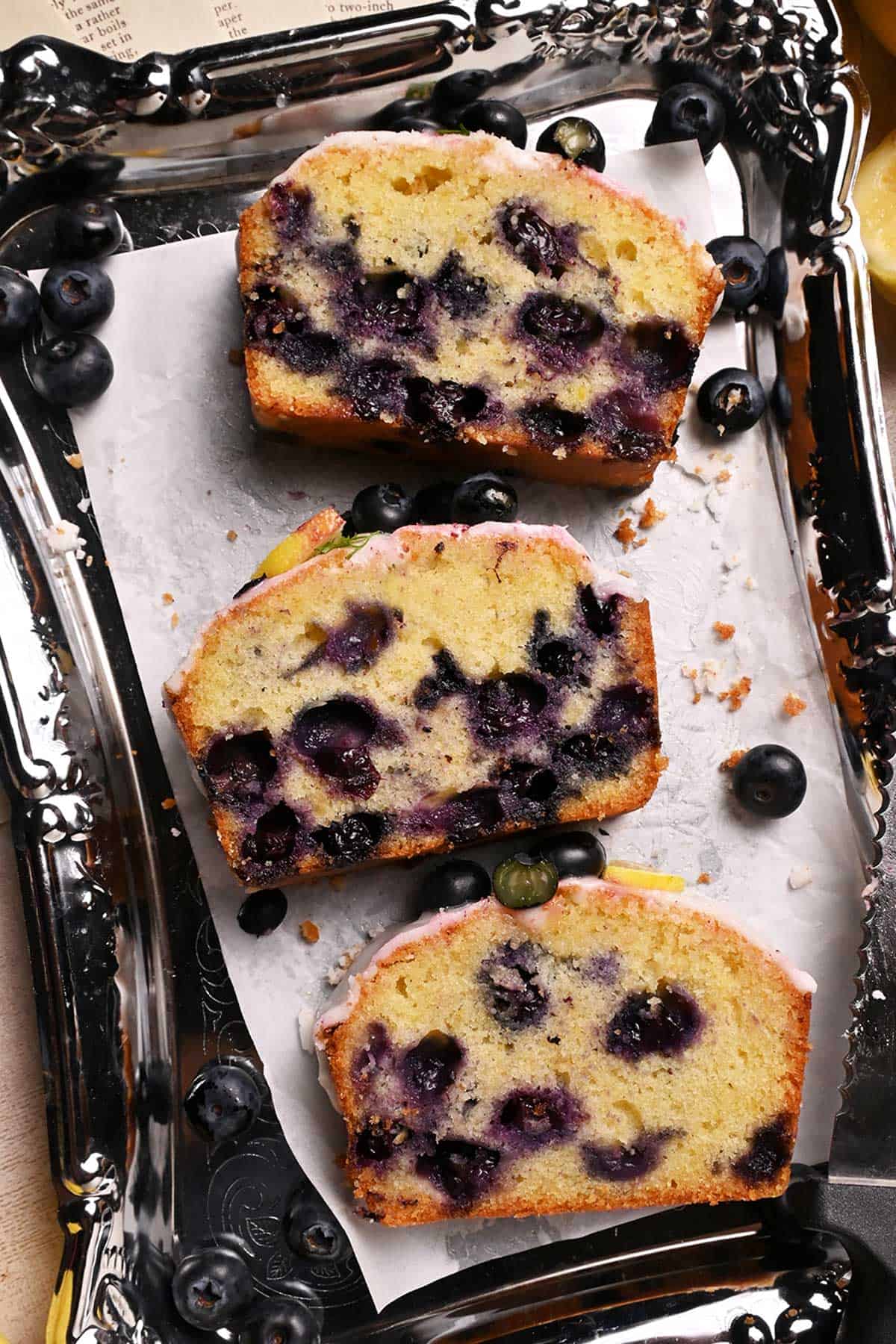 lemon blueberry loaf cake with lemon glaze