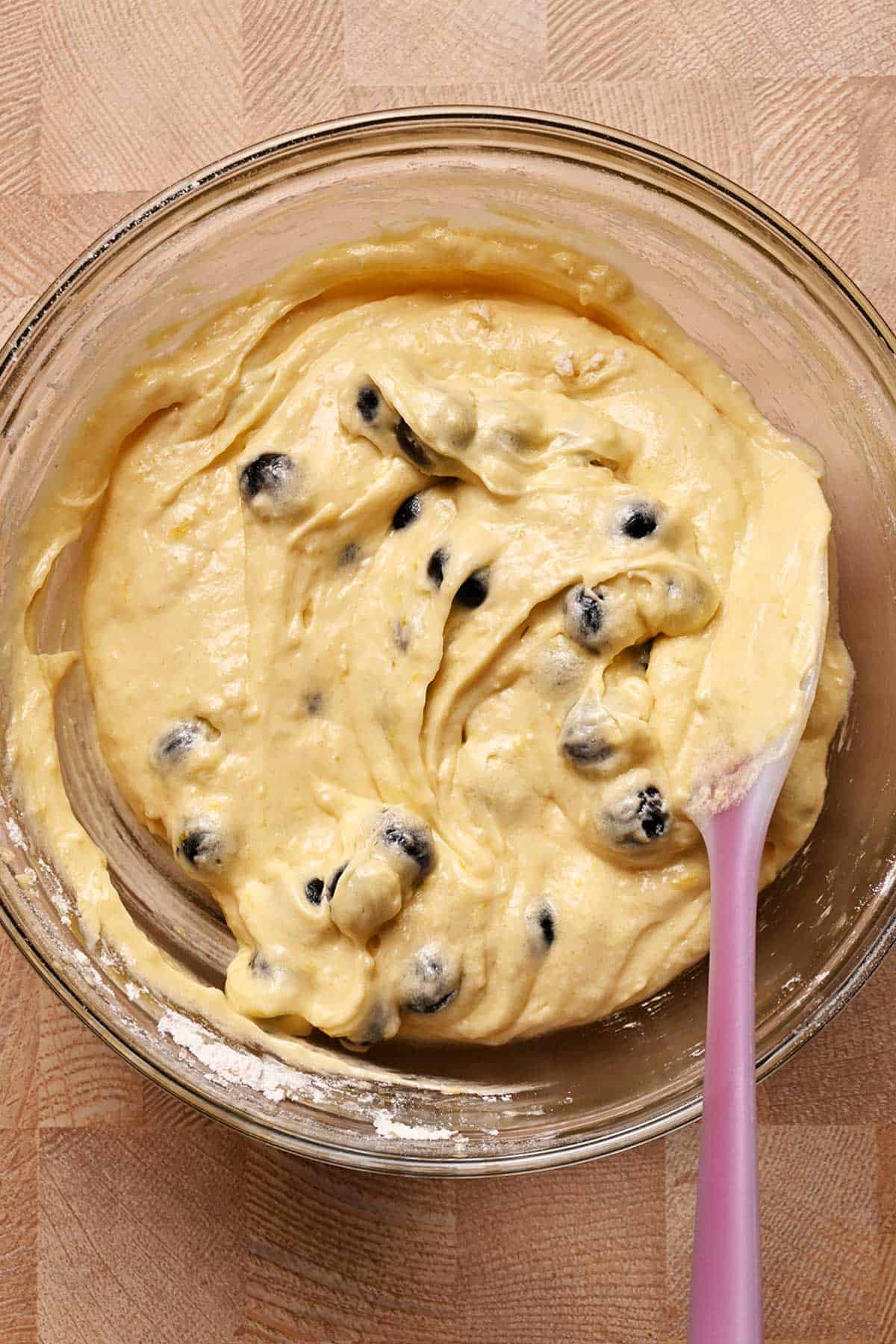 lemon blueberry pound cake batter