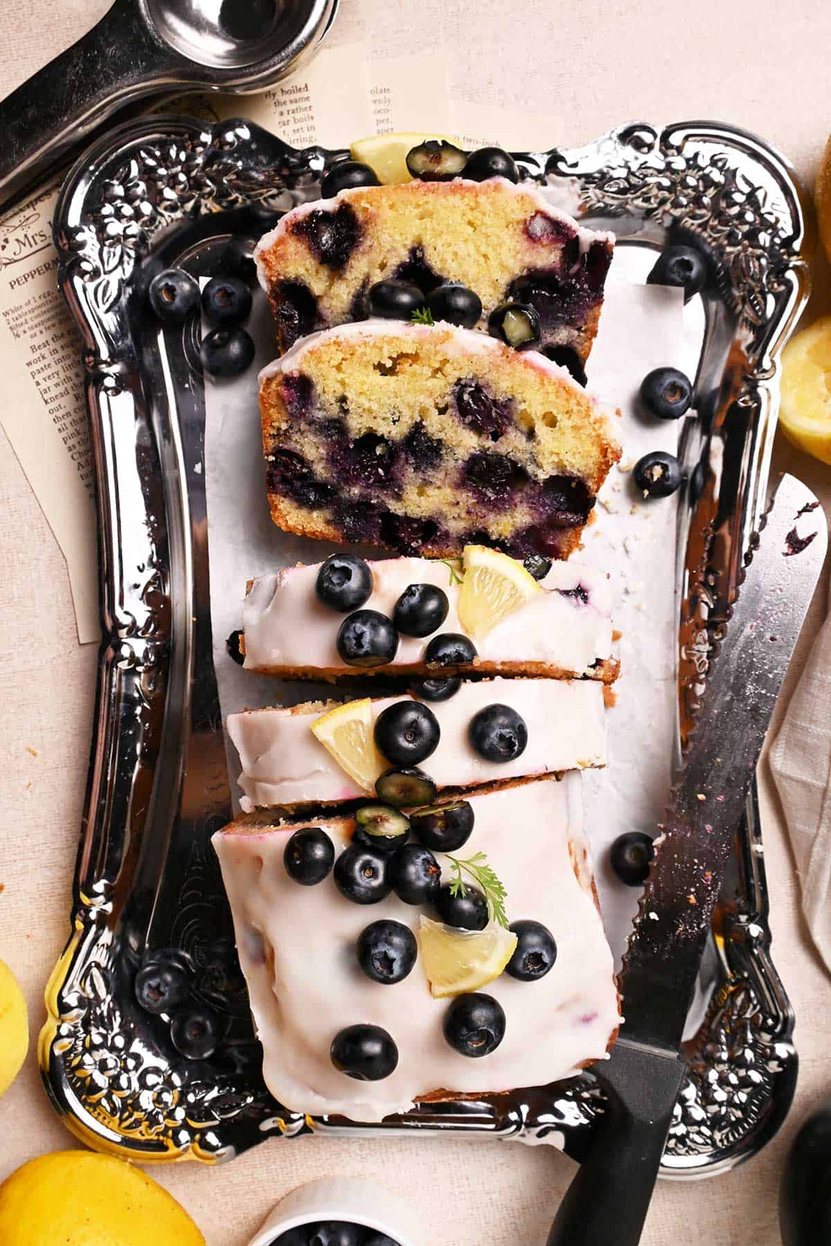 lemon blueberry pound cake with lemon glaze