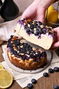 lemon blueberry basque cheesecake