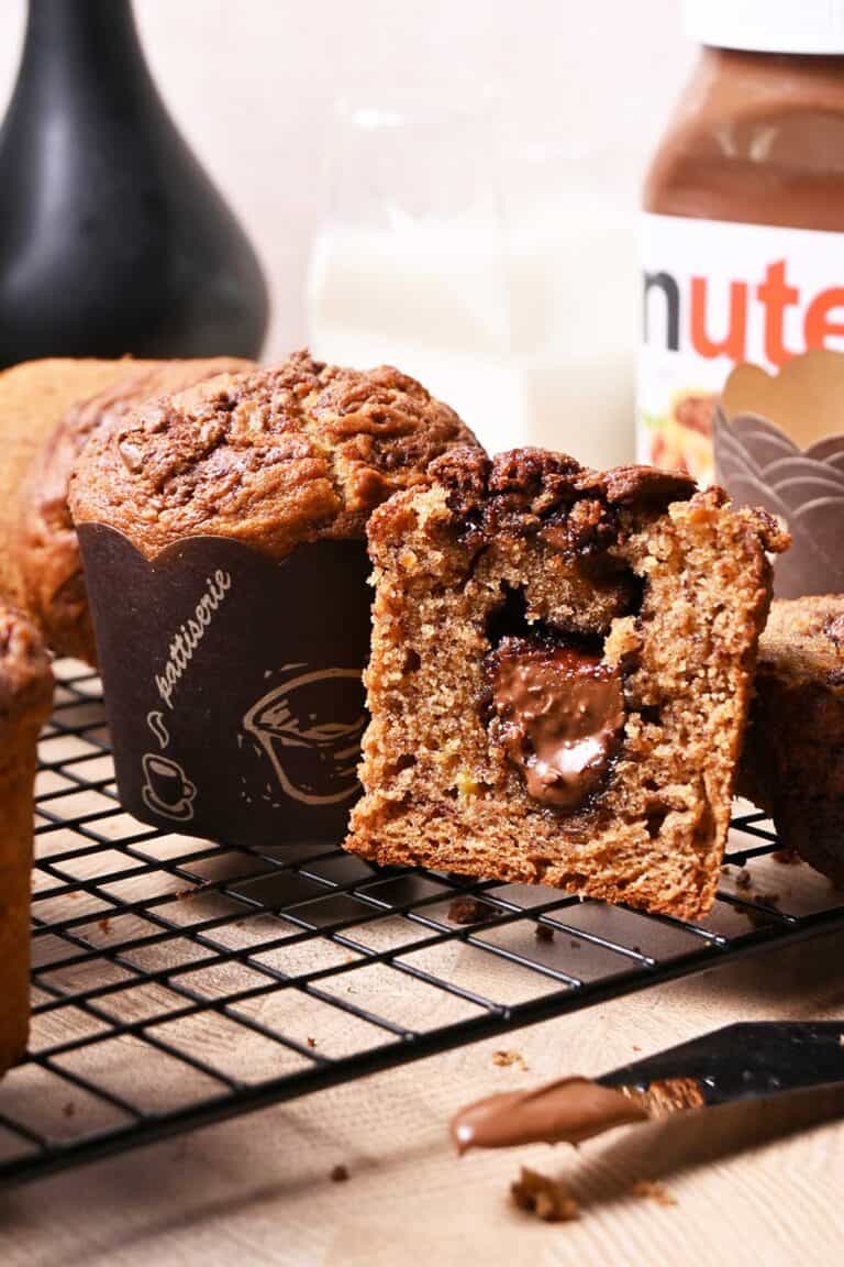 jumbo nutella banana muffins