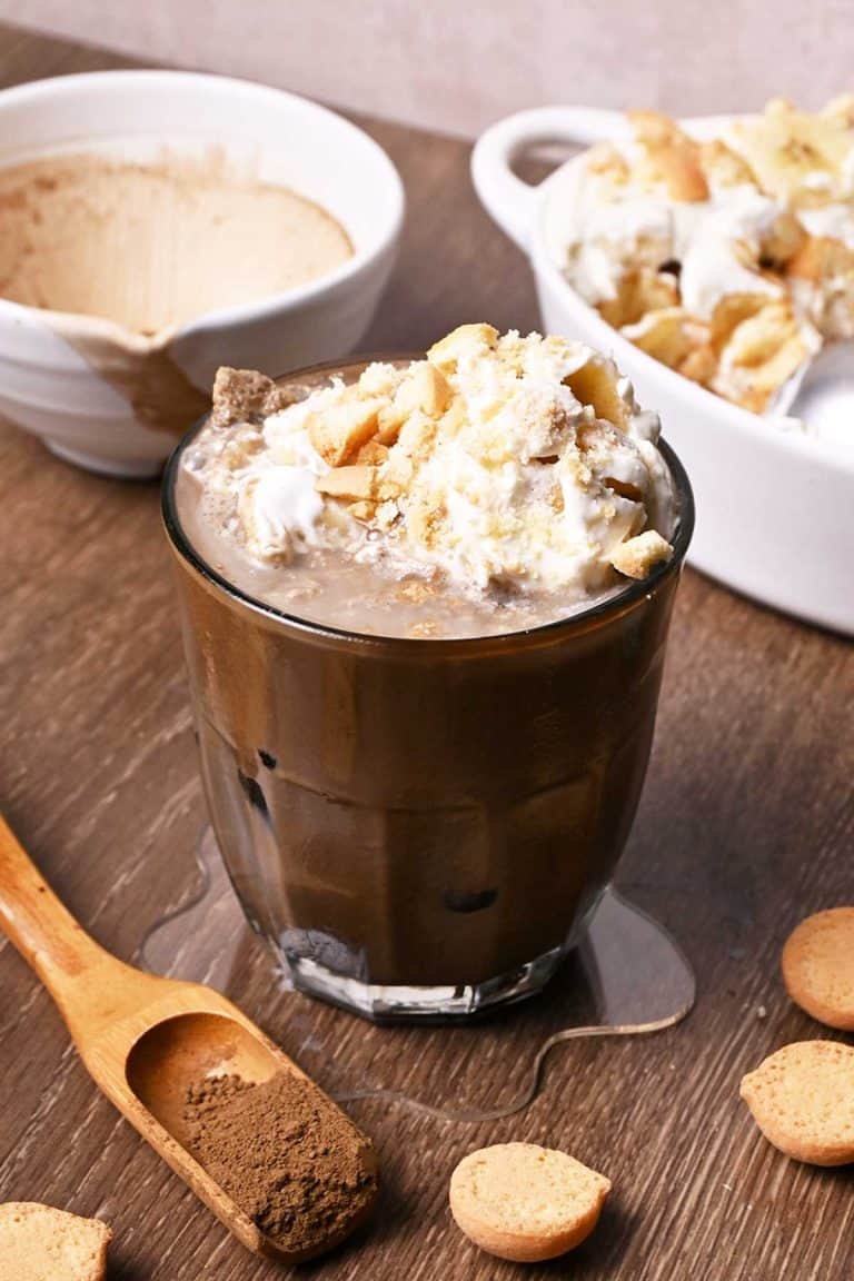 banana pudding hojicha latte