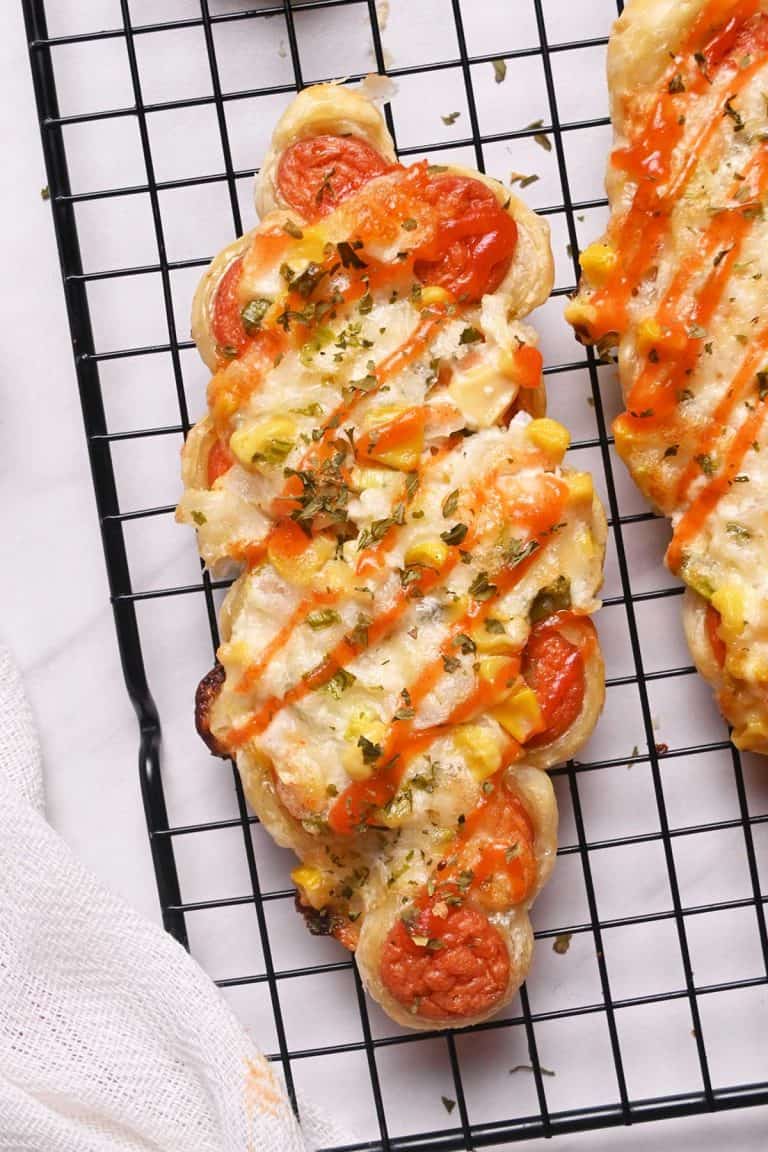 puff pastry korean sausage bread