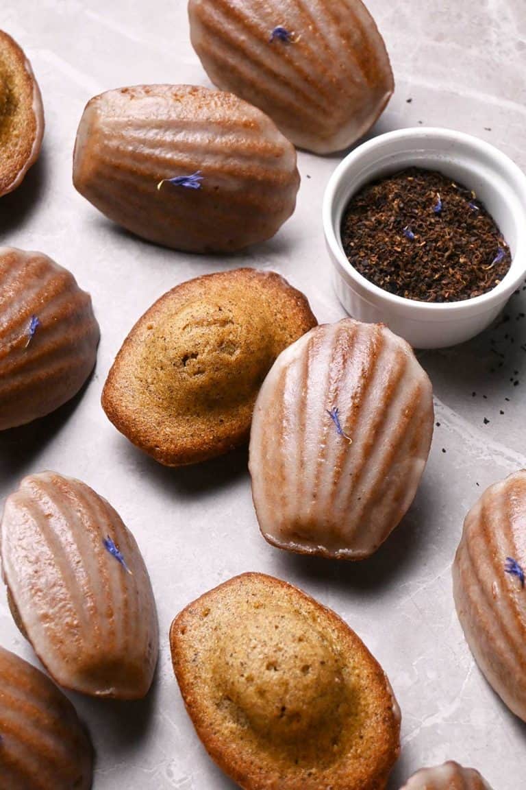 earl grey madeleines with glaze