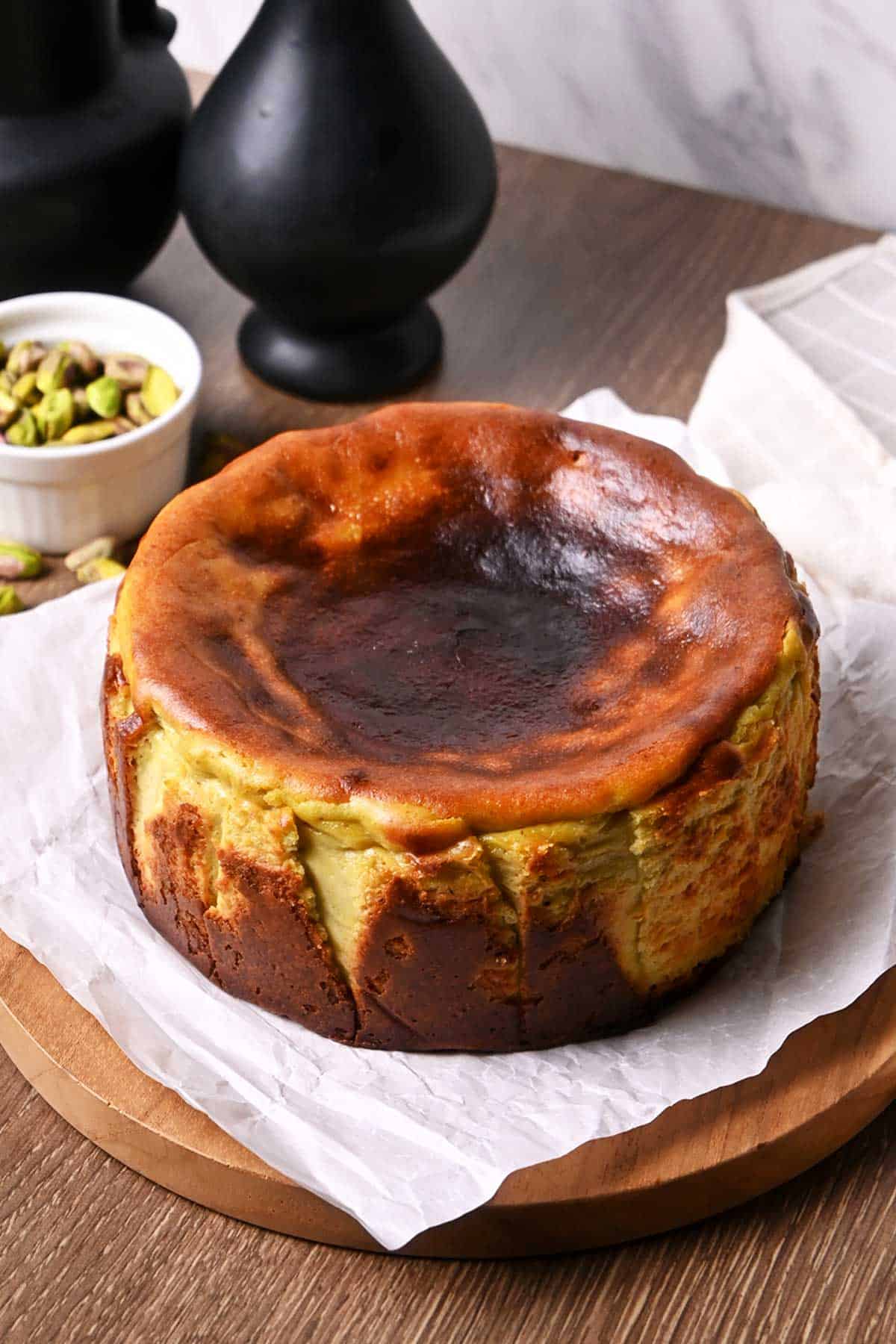 pistachio basque cheesecake