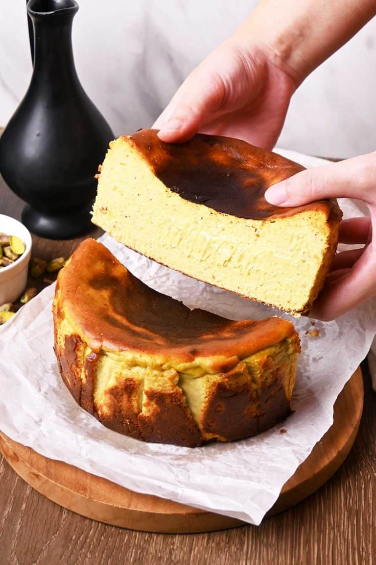 pistachio basque cheesecake