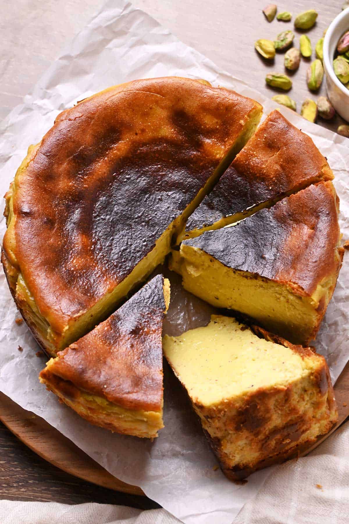 pistachio basque cheesecake