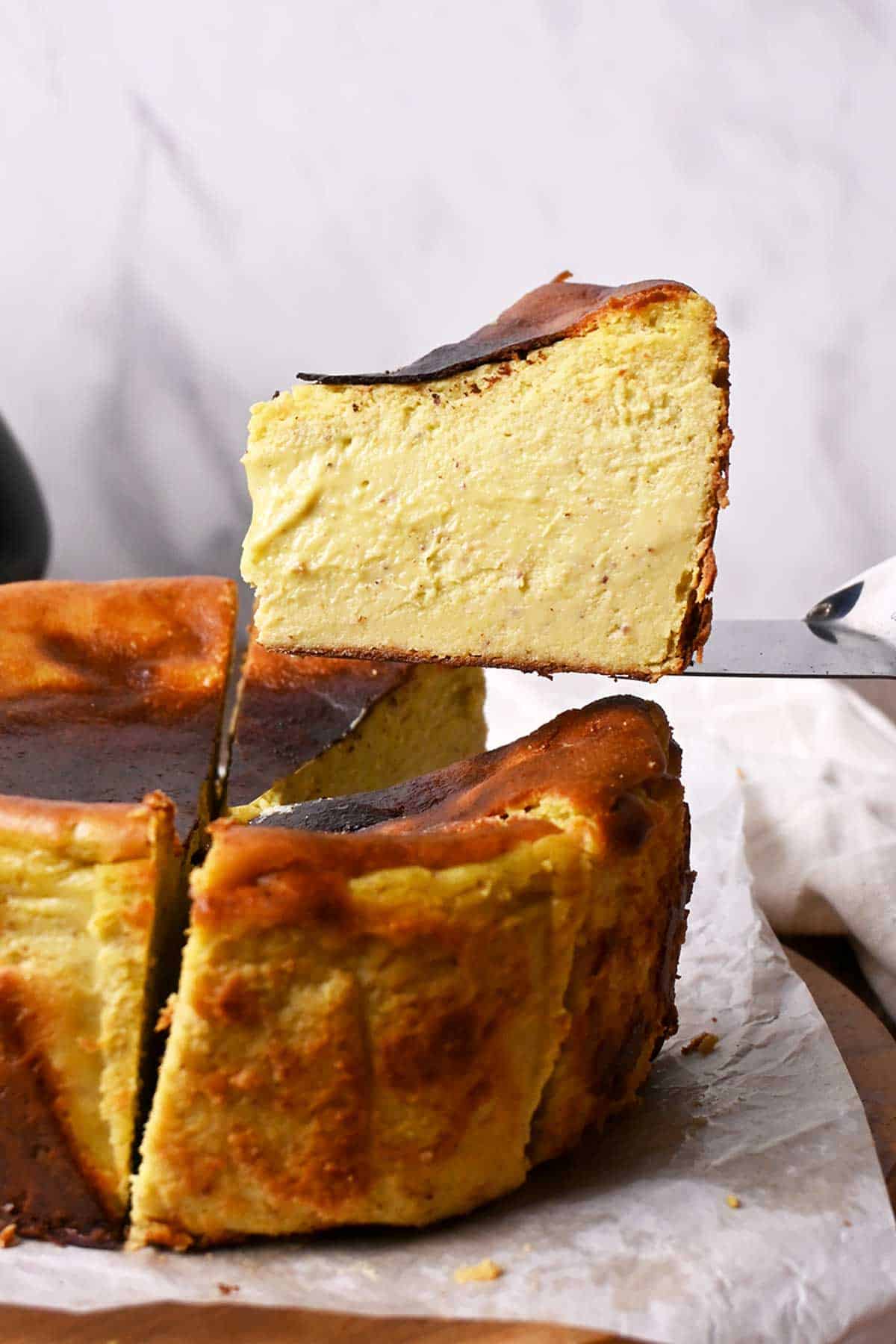 pistachio basque cheesecake
