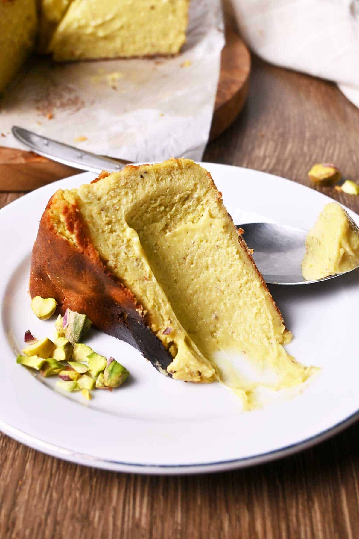 pistachio basque cheesecake