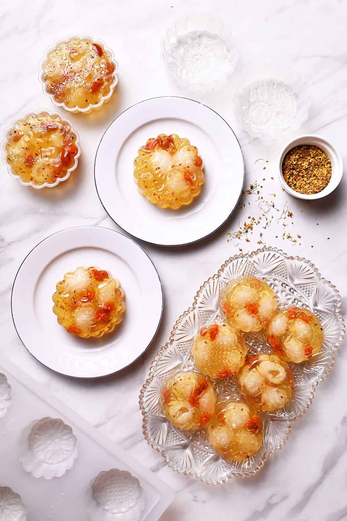 osmanthus longan jelly mooncakes