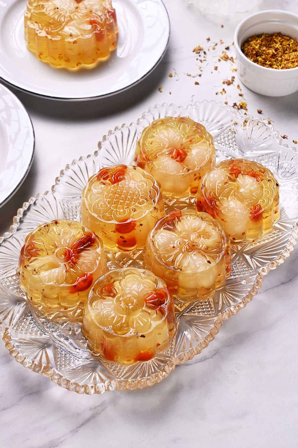 osmanthus longan jelly mooncakes