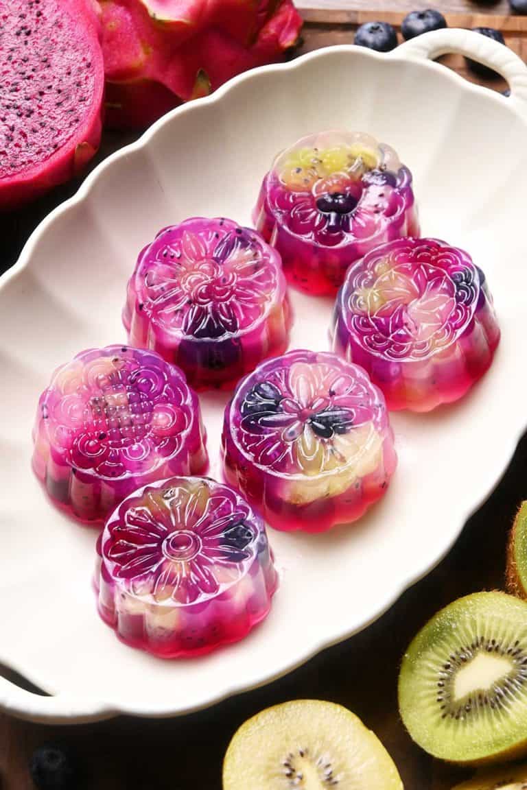 coconut water fruit jelly mooncakes